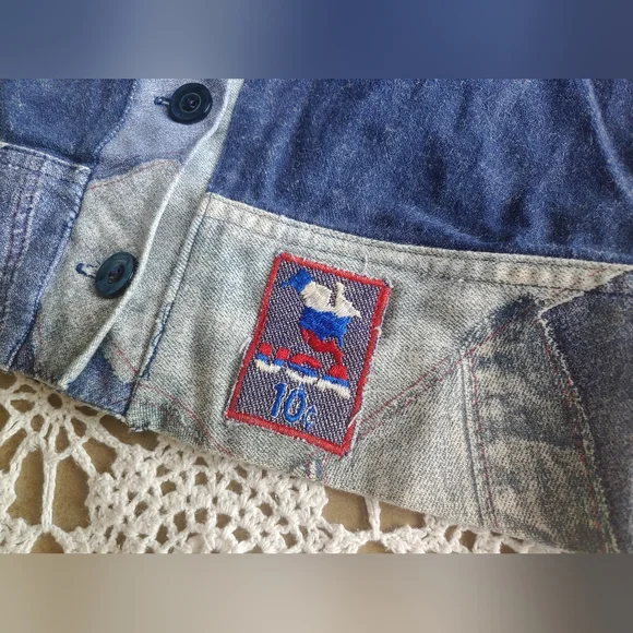 RARE Vintage Handmade Denim Style Cardigan - Picture 5 of 7